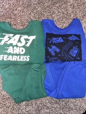 Toddler Matching Crew Sweatshirt & Sweatpants Set Bundle